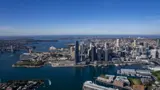 Aerial view of Barangaroo and Sydney Harbour